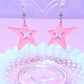 Y2K Spiky Star Acrylic Earrings (Pink)