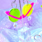 Funky Planet Acrylic Earrings, Mix and Match