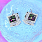 Retro Computer Earrings, Space