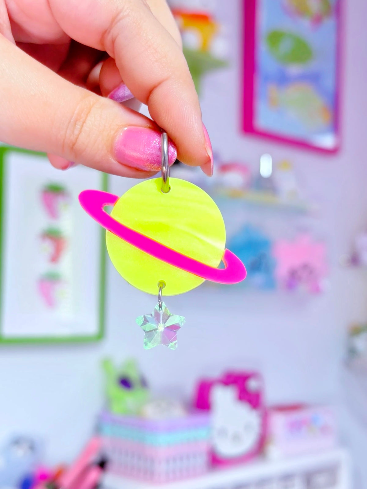 Funky Planet Acrylic Earrings, Mix and Match