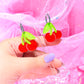 Candy Cherries, Acrylic Earrings (Red)