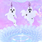 Funky Ghost Acrylic Earrings (Jelly Sparkle)