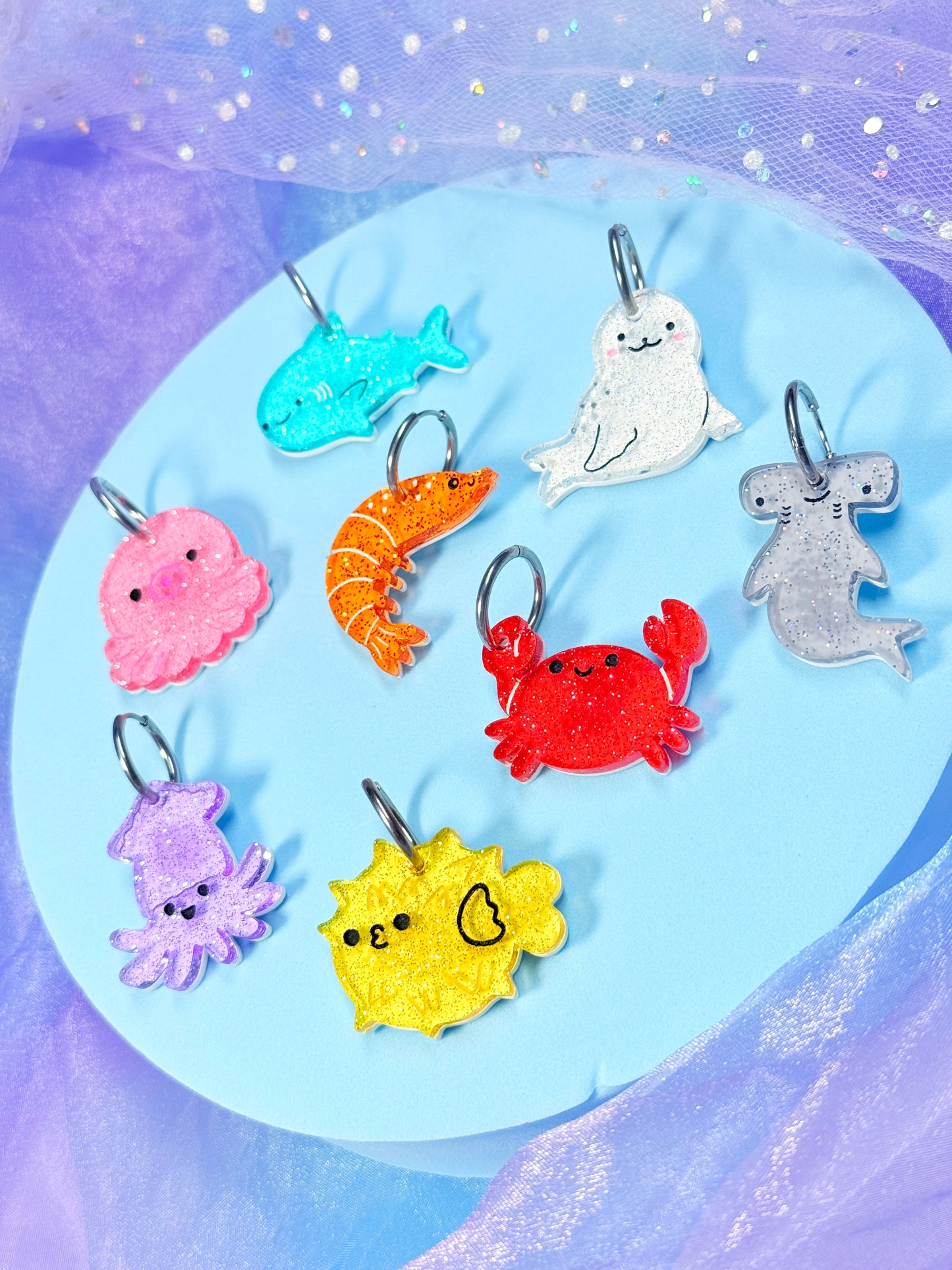 Glitter Jelly Sea Critters! Mix and Match Earrings