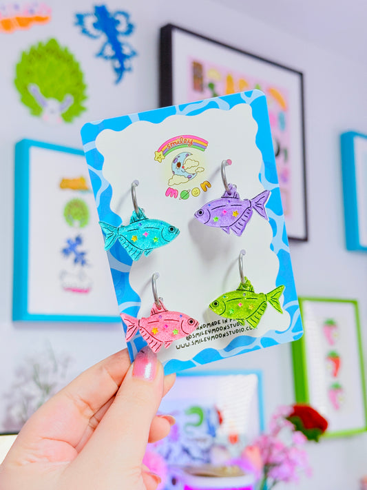 Jelly Neon Fish Acrylic Earrings