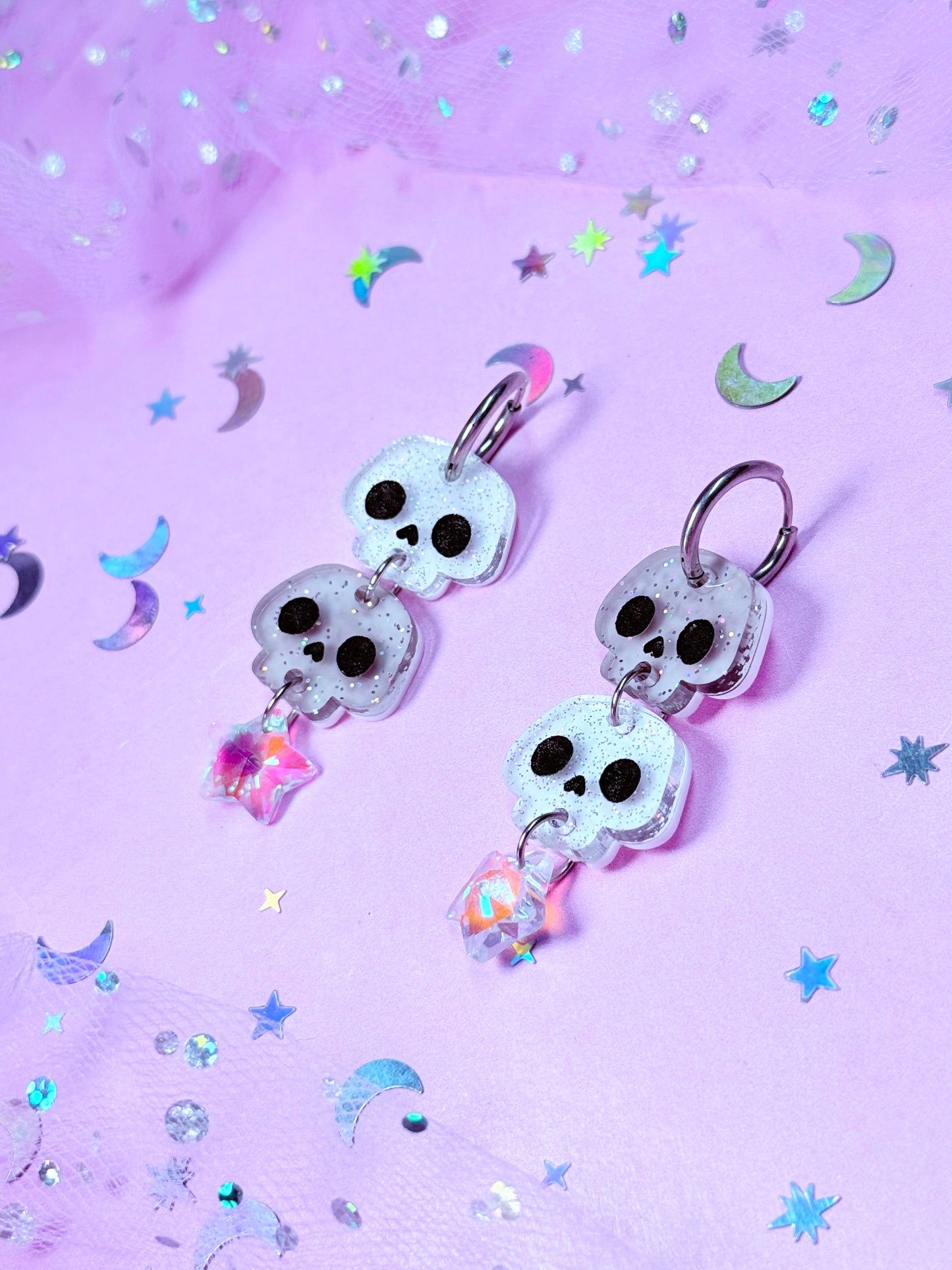 Jelly Skull Cuties, Acrylic Earrings