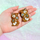 Funky Fossil Slab Acrylic Earrings