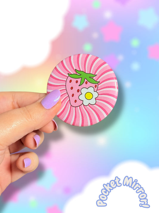 Wavy Strawberry Mini Mirror