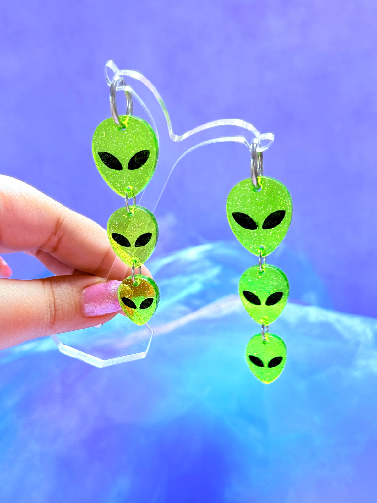 Jelly Alien Drops, Acrylic Earrings