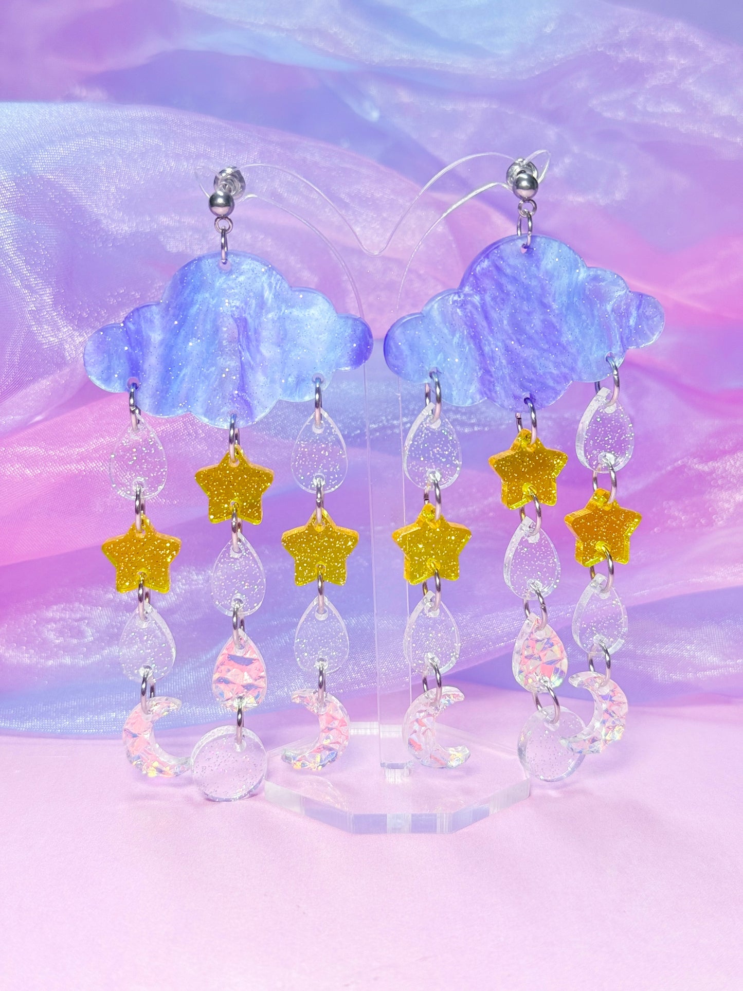 Celestial Clouds, Acrylic Earrings