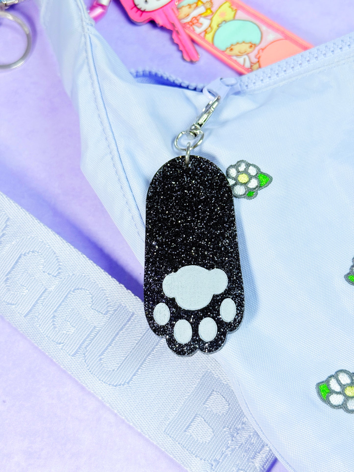Black Cat Paw Bag Charm