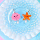 Beach Cuties, Starfish and Scallop Acrylic Earrings