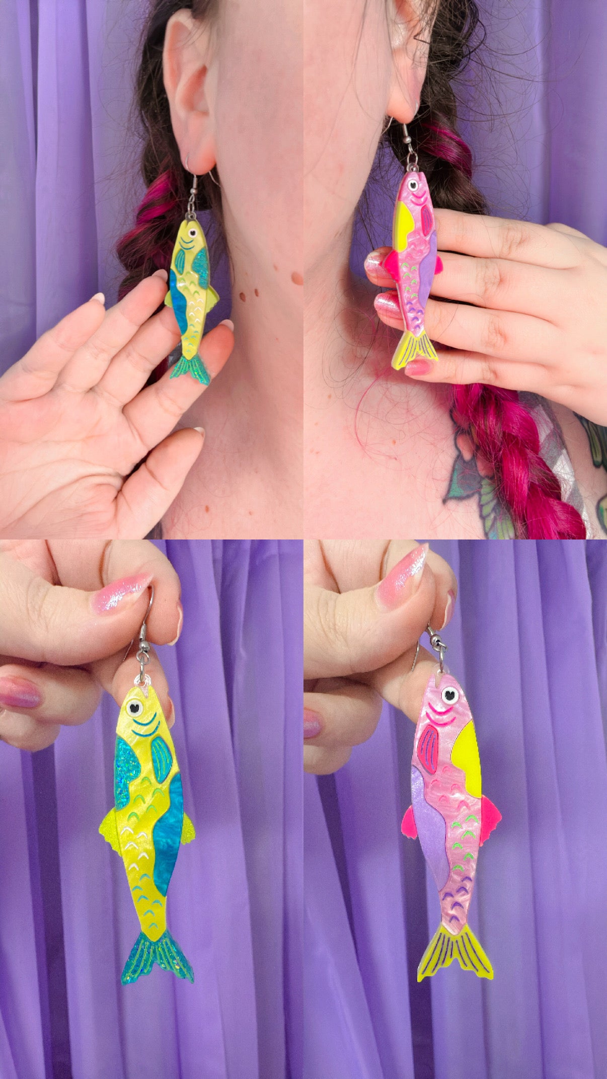 Funky Fish, Acrylic Earrings