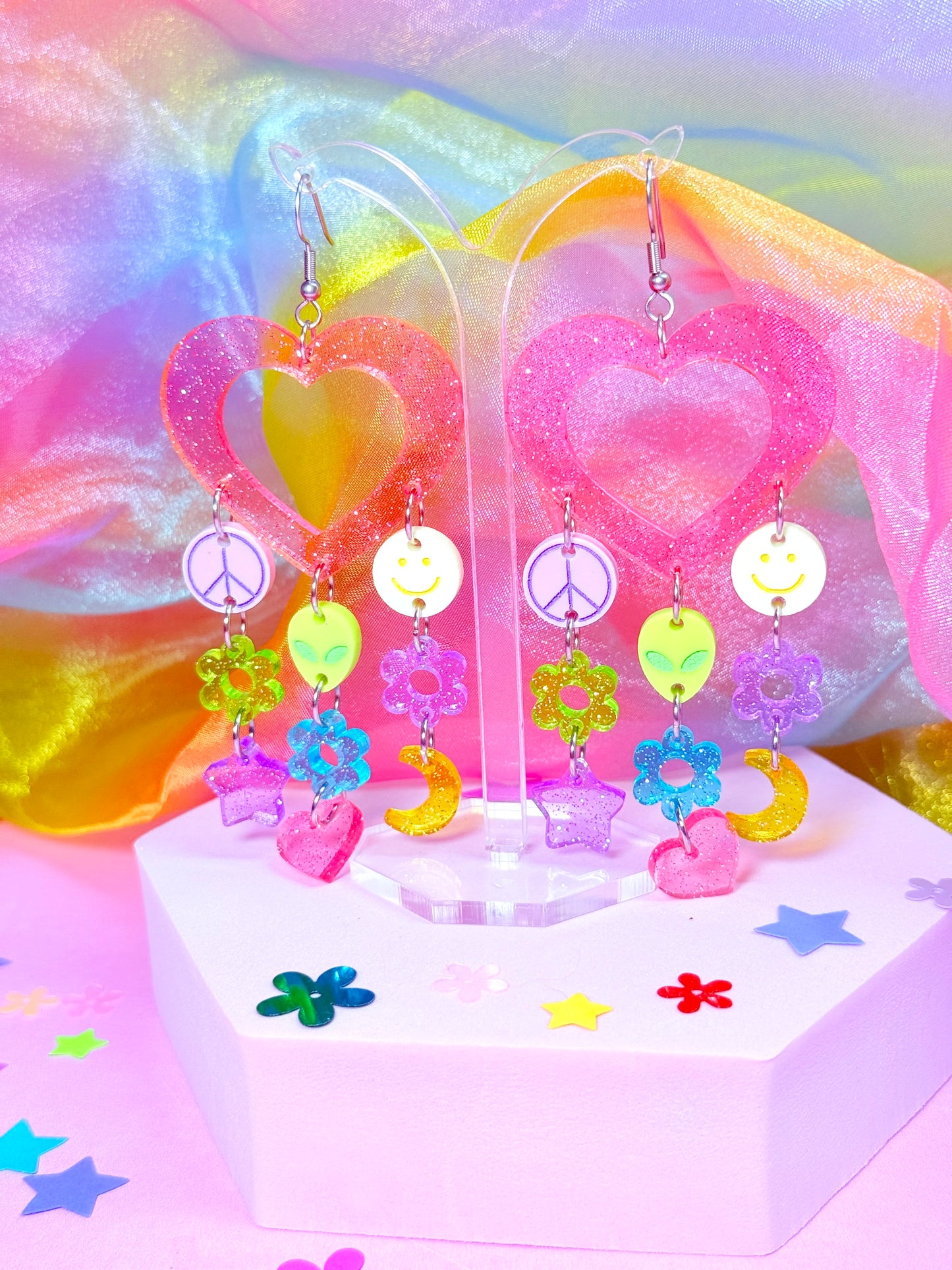 90s Drops, Acrylic Earrings