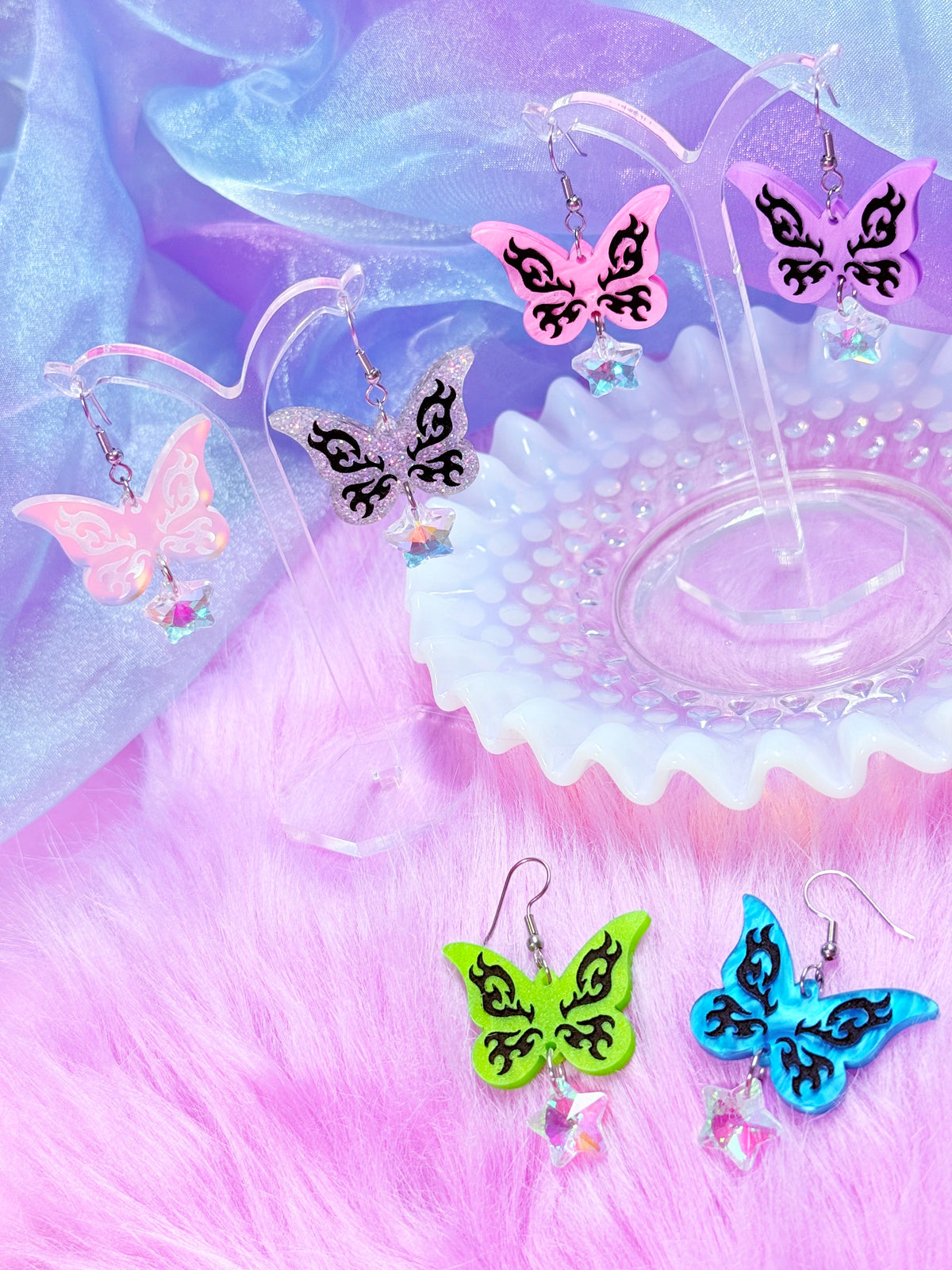 Y2K Butterfly Tattoo Earrings