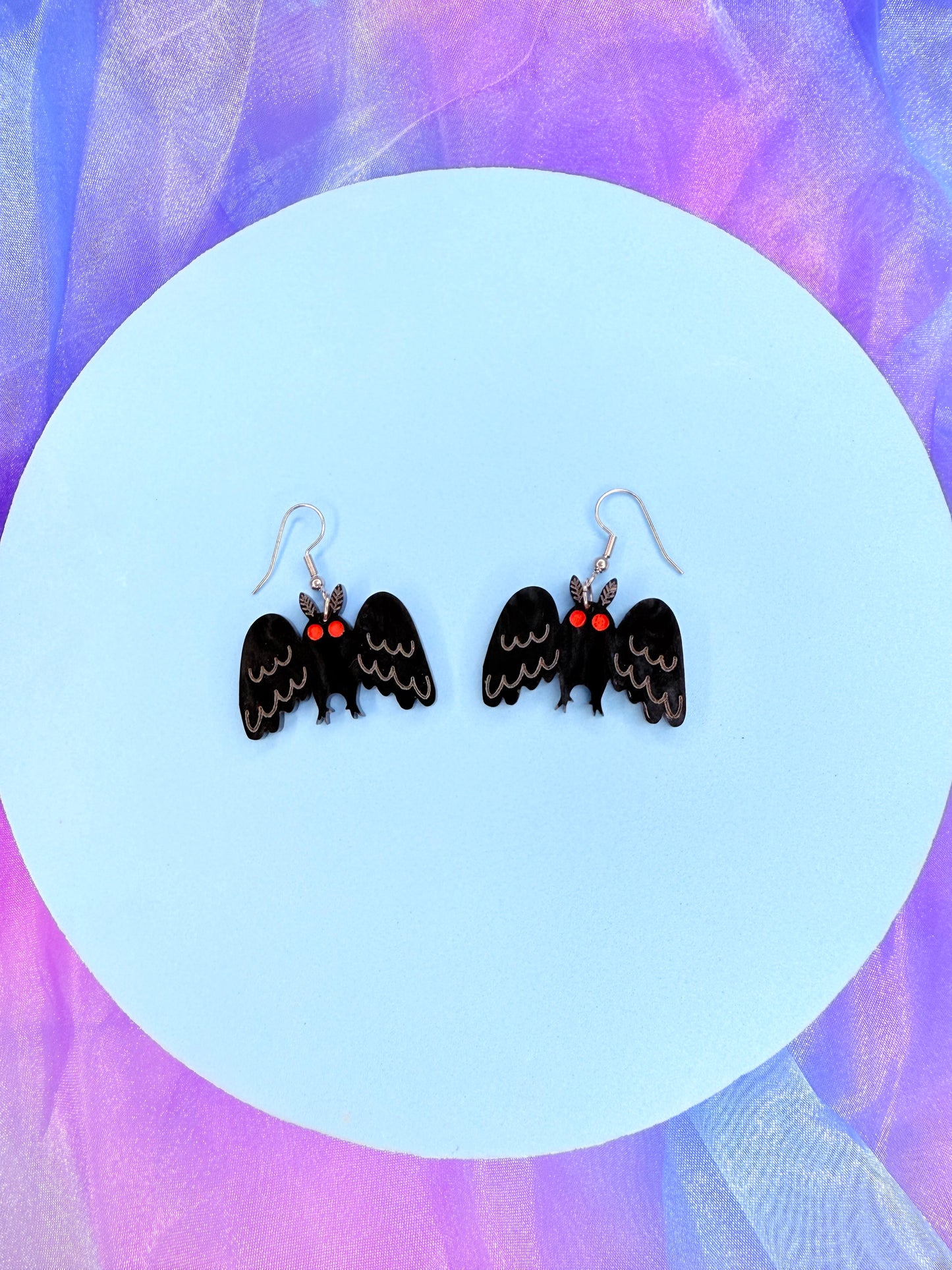 Mothman Acrylic Earrings (medium size)