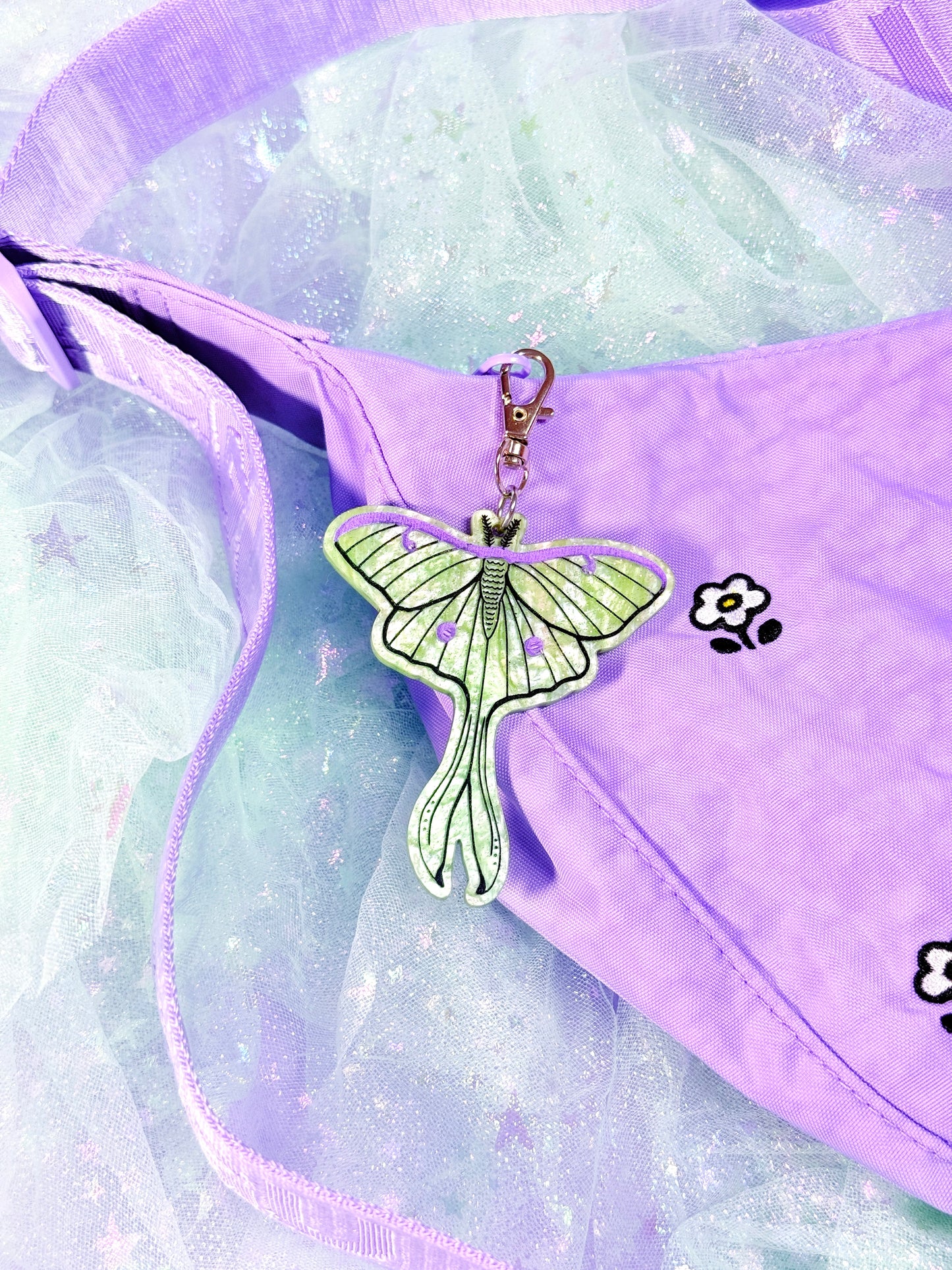 Luna Moth Bag Charm