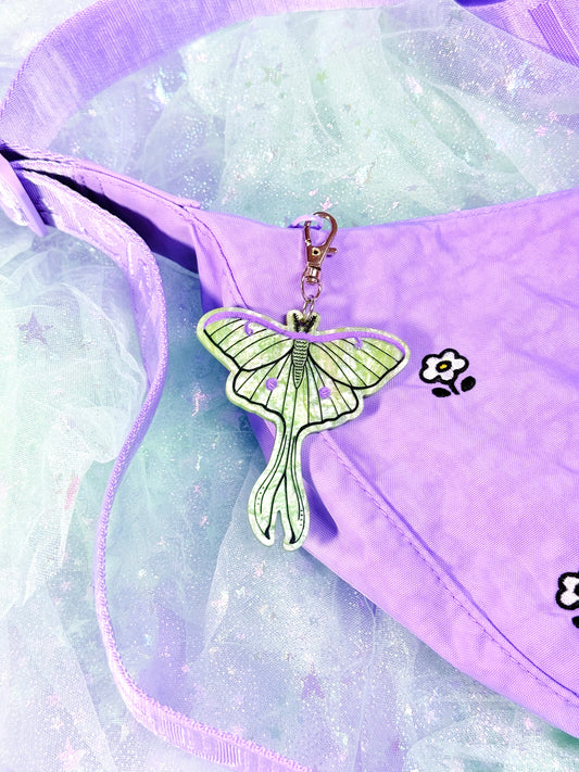 Luna Moth Bag Charm