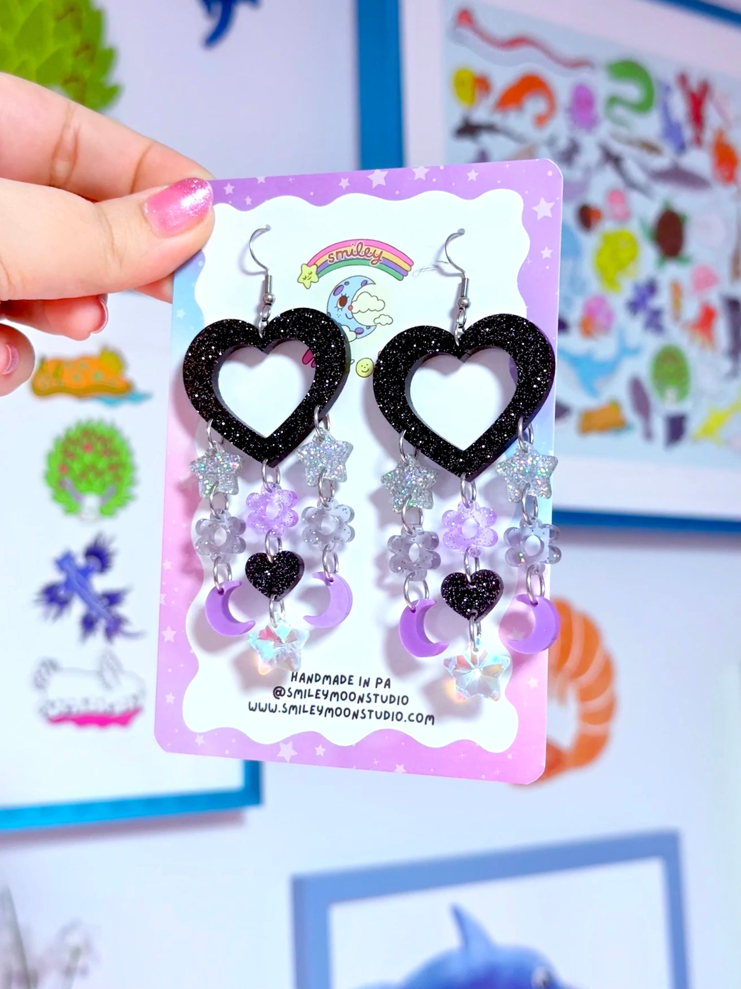 Y2K Candy Drops, Acrylic Earrings (Punky Purple)