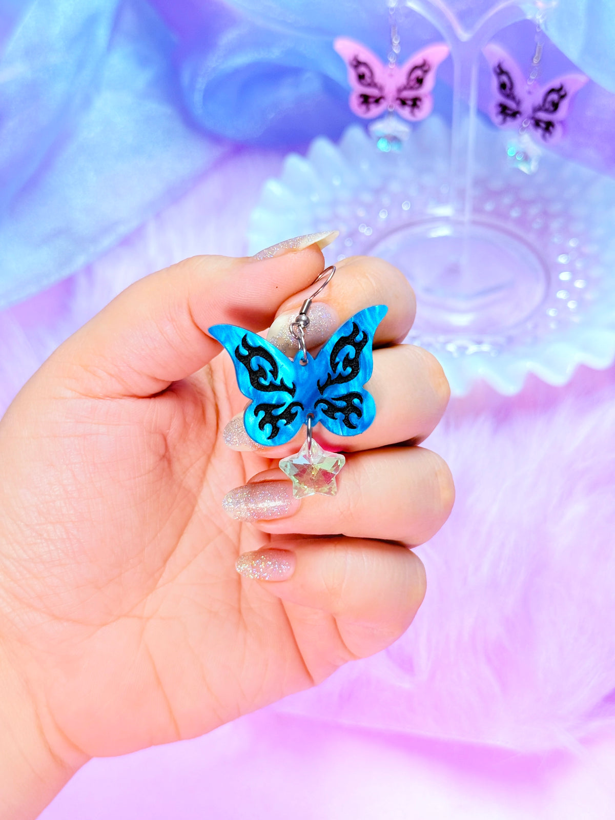 Y2K Butterfly Tattoo Earrings