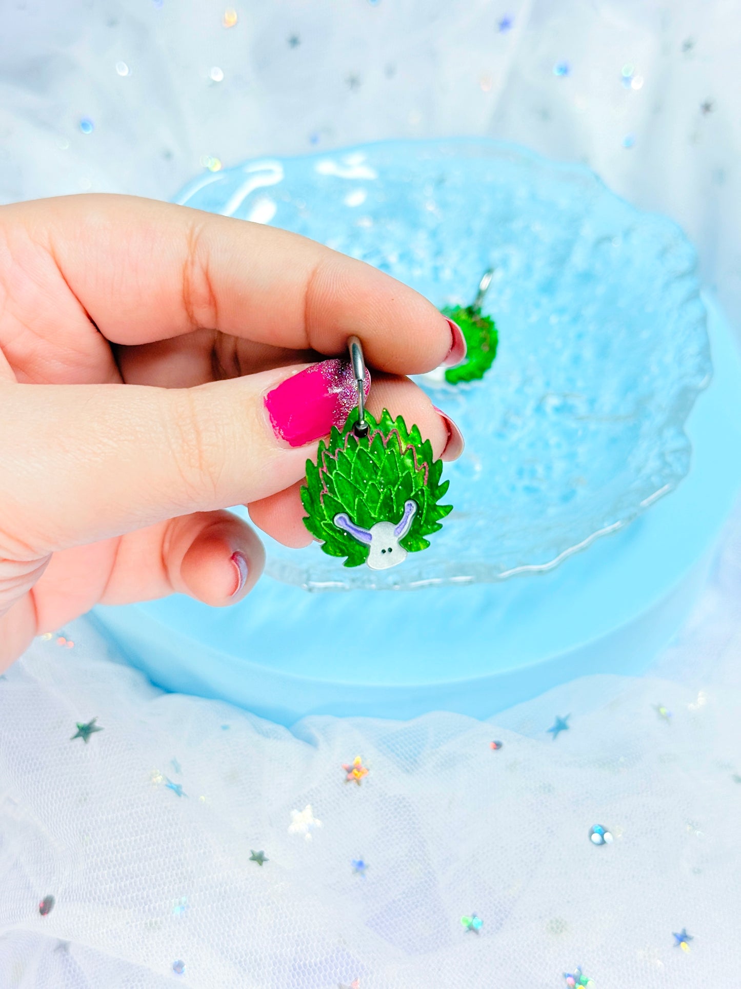 Mini Leaf Sheep Acrylic Earrings