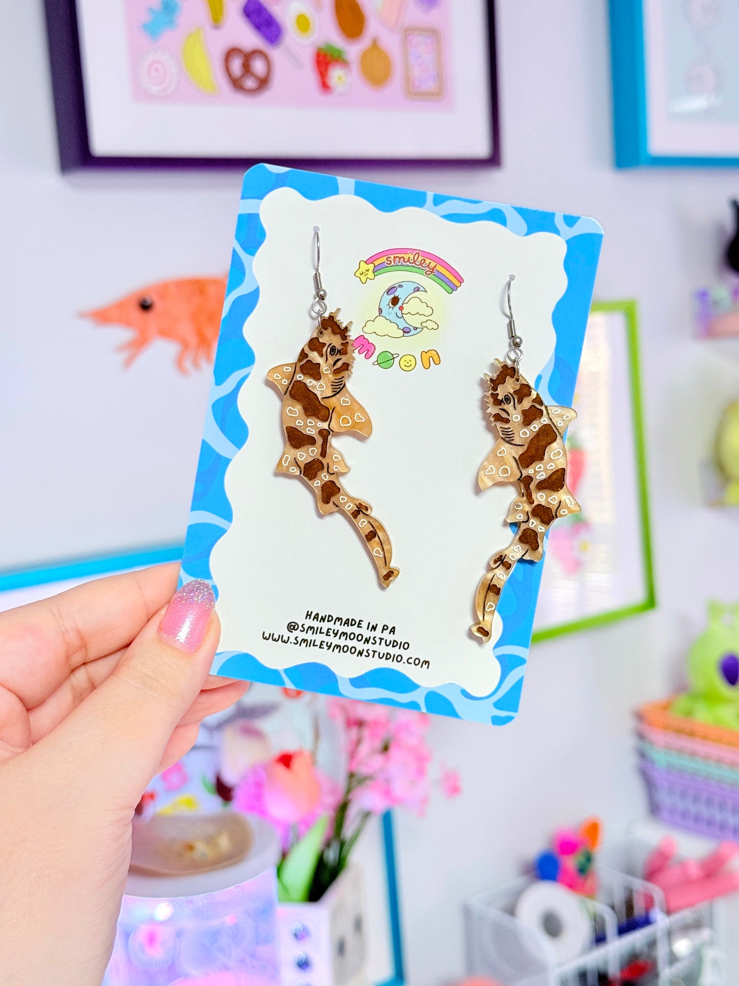 Wobbegong Shark Acrylic Earrings