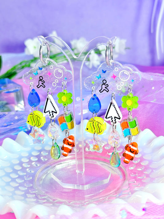 Frutiger Aero Inspired Acrylic Earrings