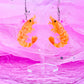 Princess Prawn, Shrimp Acrylic Earrings