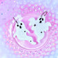 Funky Ghost Acrylic Earrings (Jelly Sparkle)