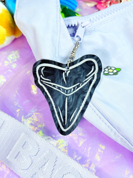Shark Tooth Fossil Bag Charm