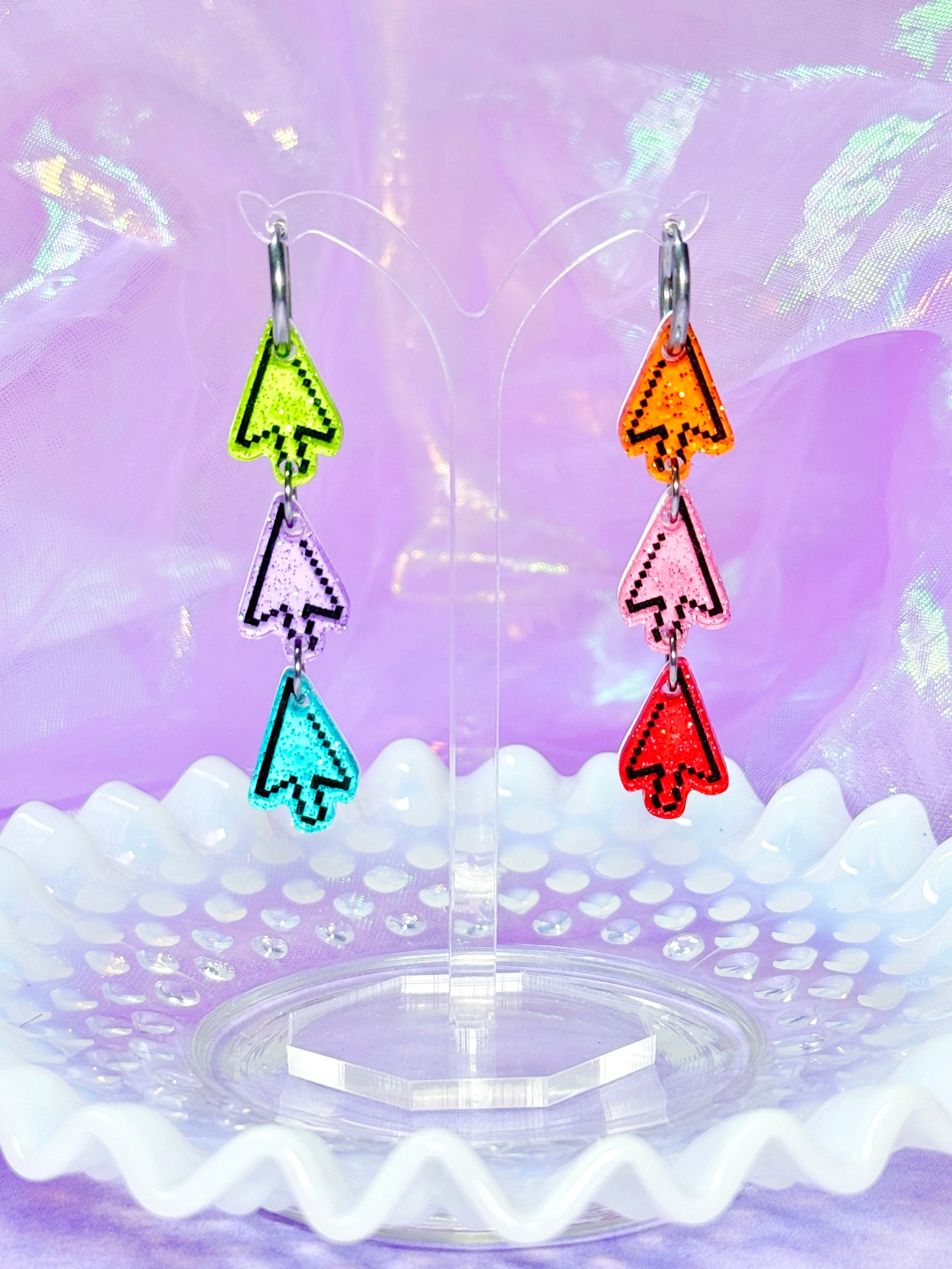 Nostalgic Cursor Drops, Acrylic Earrings