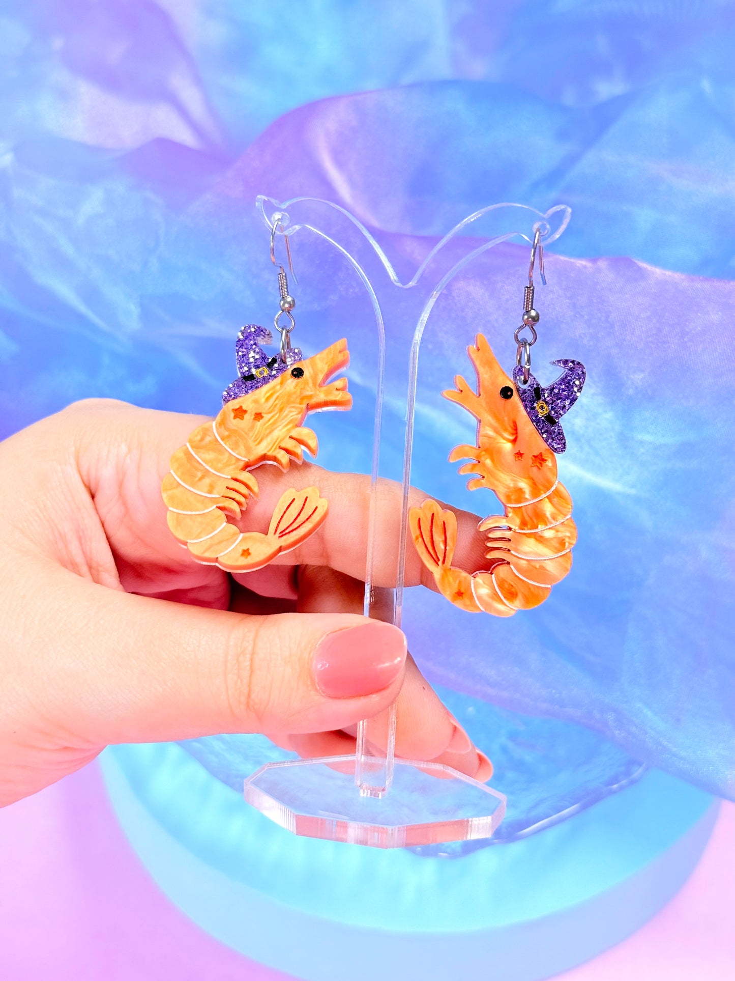 Witchy Shrimp Acrylic Earrings