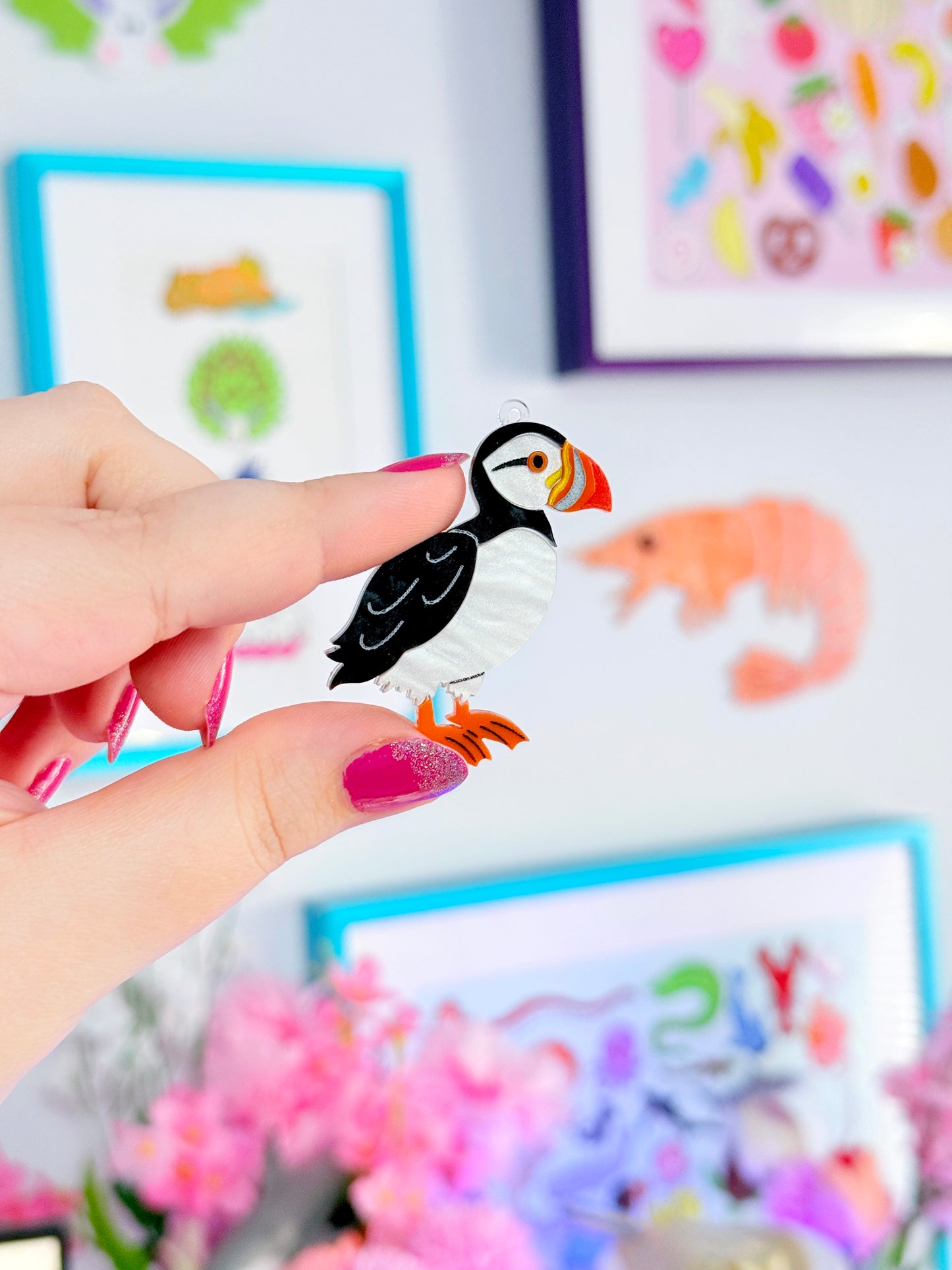 Puffin Acrylic Earrings