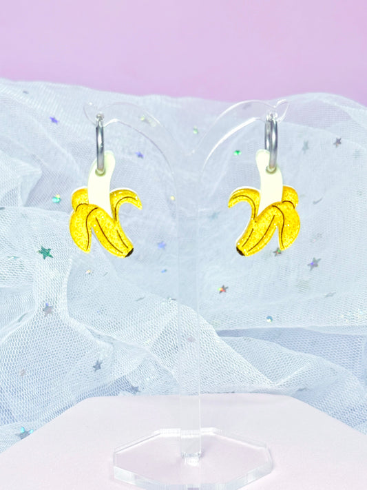 Mini Banana Acrylic Earrings