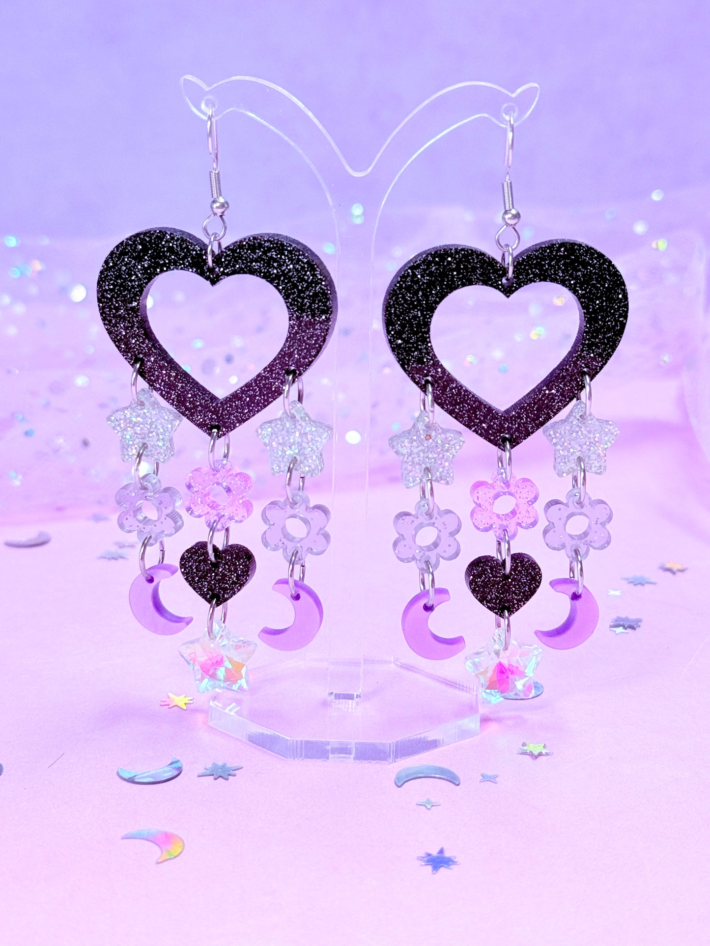 Y2K Candy Drops, Acrylic Earrings (Punky Purple)