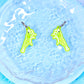 Jelly Shrimp Acrylic Earrings (Radioactive Green)