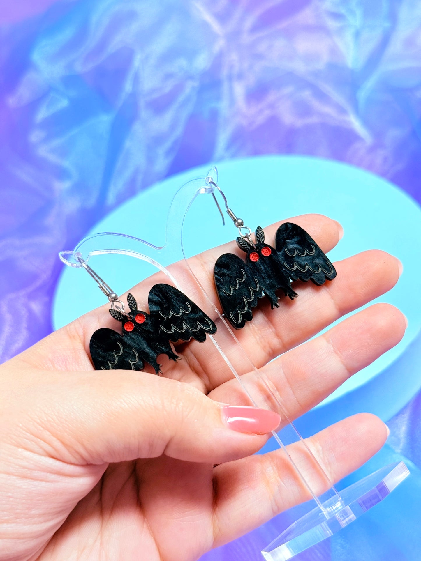 Mothman Acrylic Earrings (medium size)