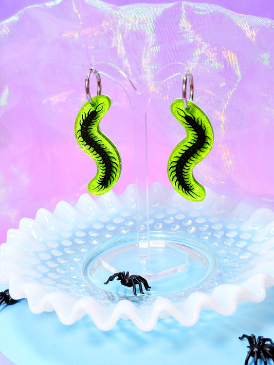 Gummy Centipede Acrylic Earrings