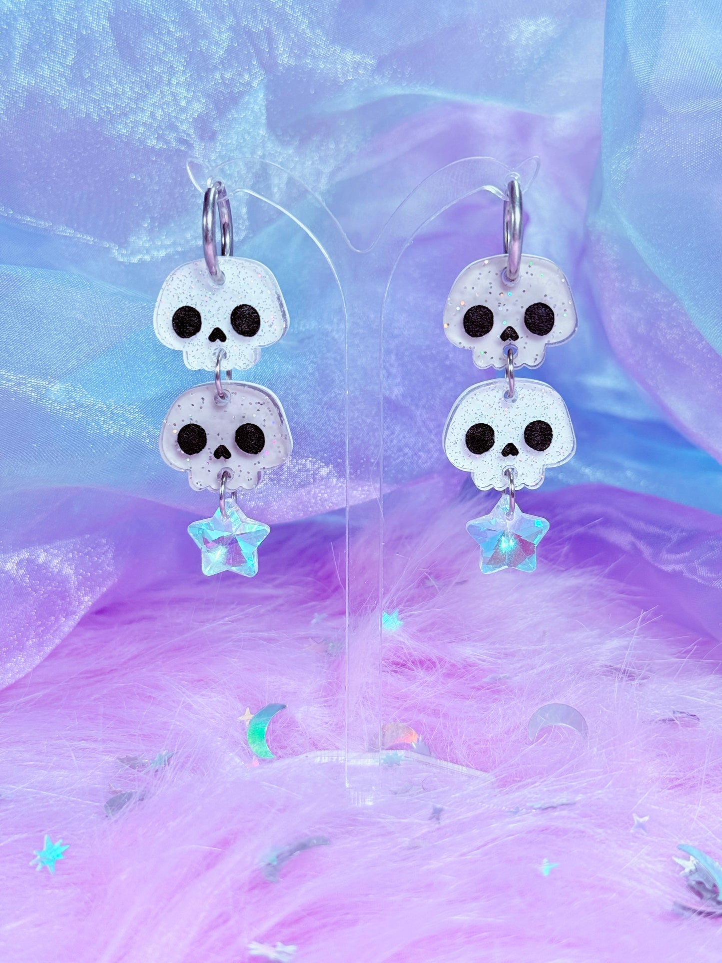 Jelly Skull Cuties, Acrylic Earrings