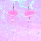Heart Planet Acrylic Earrings (Pink)