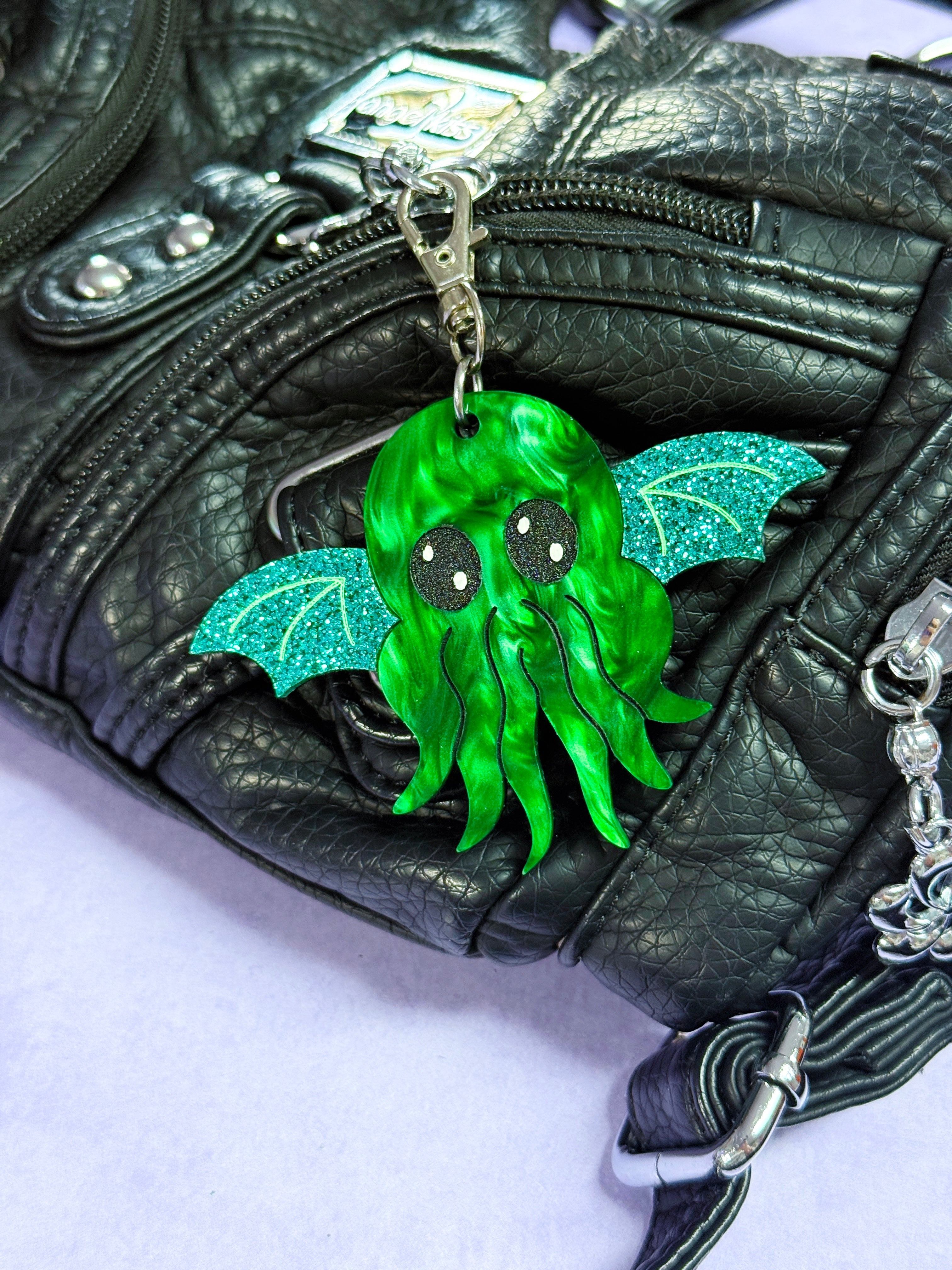 Cthulhu Bag Charm | Smiley Moon Studio Acrylic Accessories