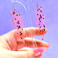 Lightning Bolt Acrylic Earrings (Star Jelly Glitter)