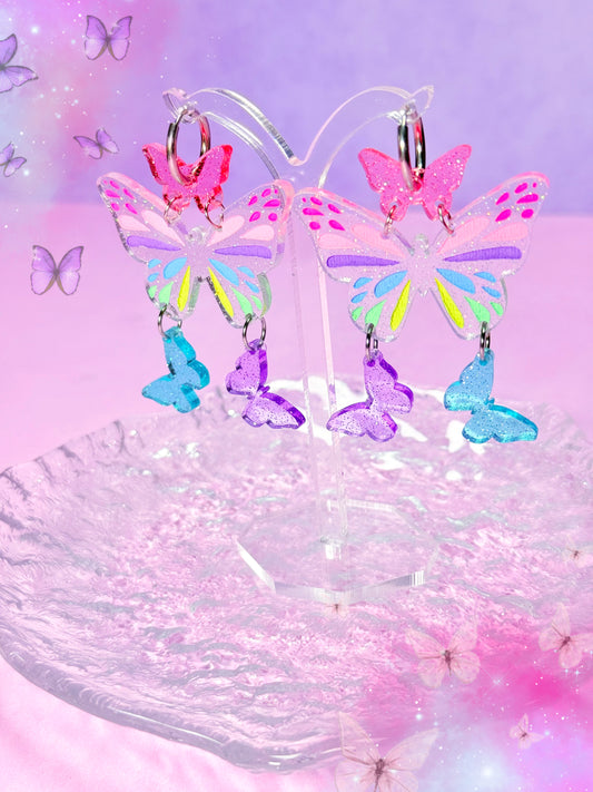 Pastel Jelly Butterfly Acrylic Earrings