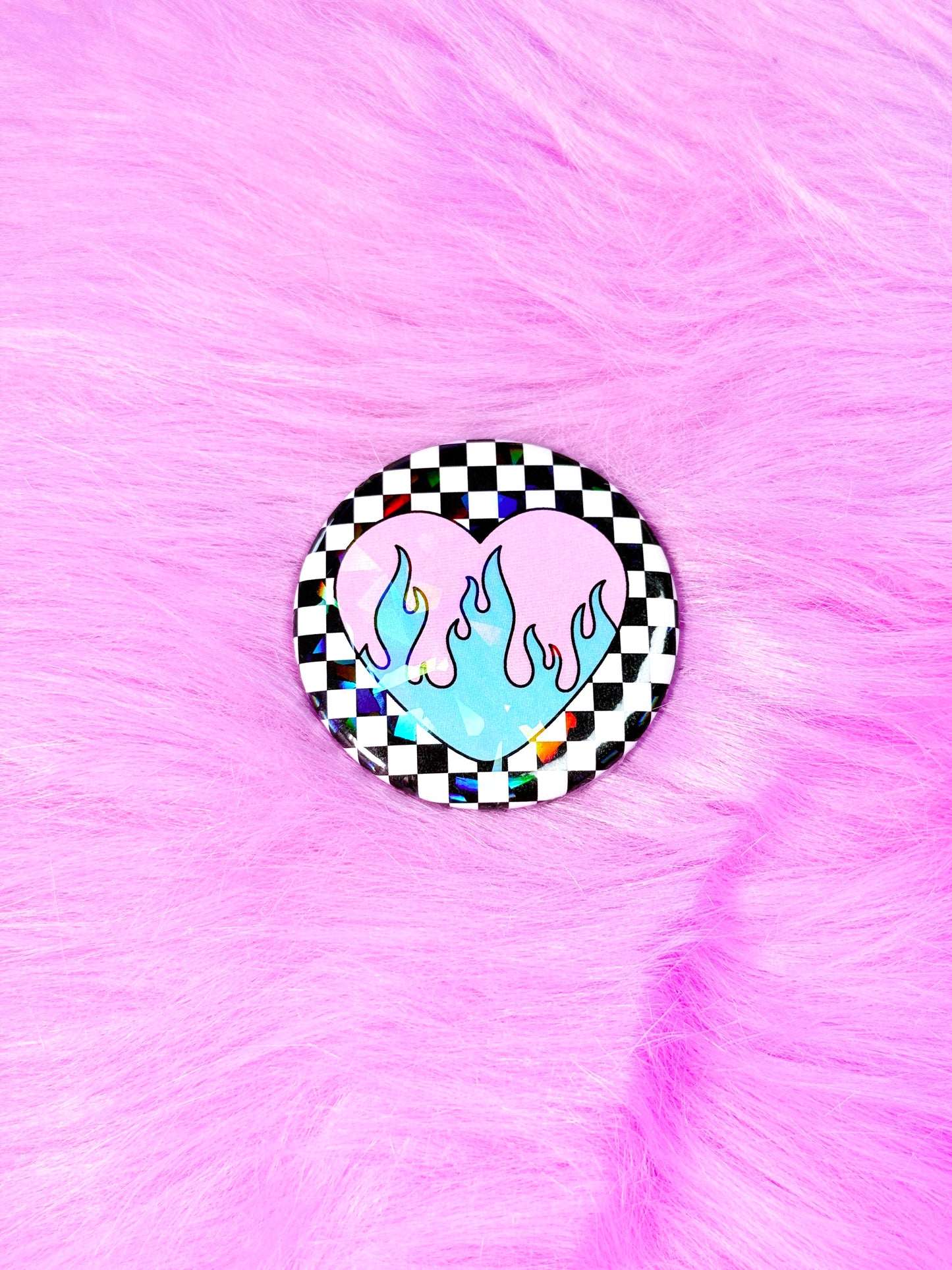 Nostalgic Flame Heart Magnet / Button / Mirror