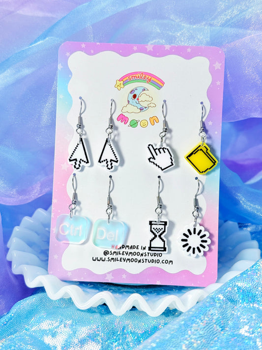 Nostalgic Computer Acrylic Earrings, Mini Pack