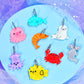 Glitter Jelly Sea Critters! Mix and Match Earrings