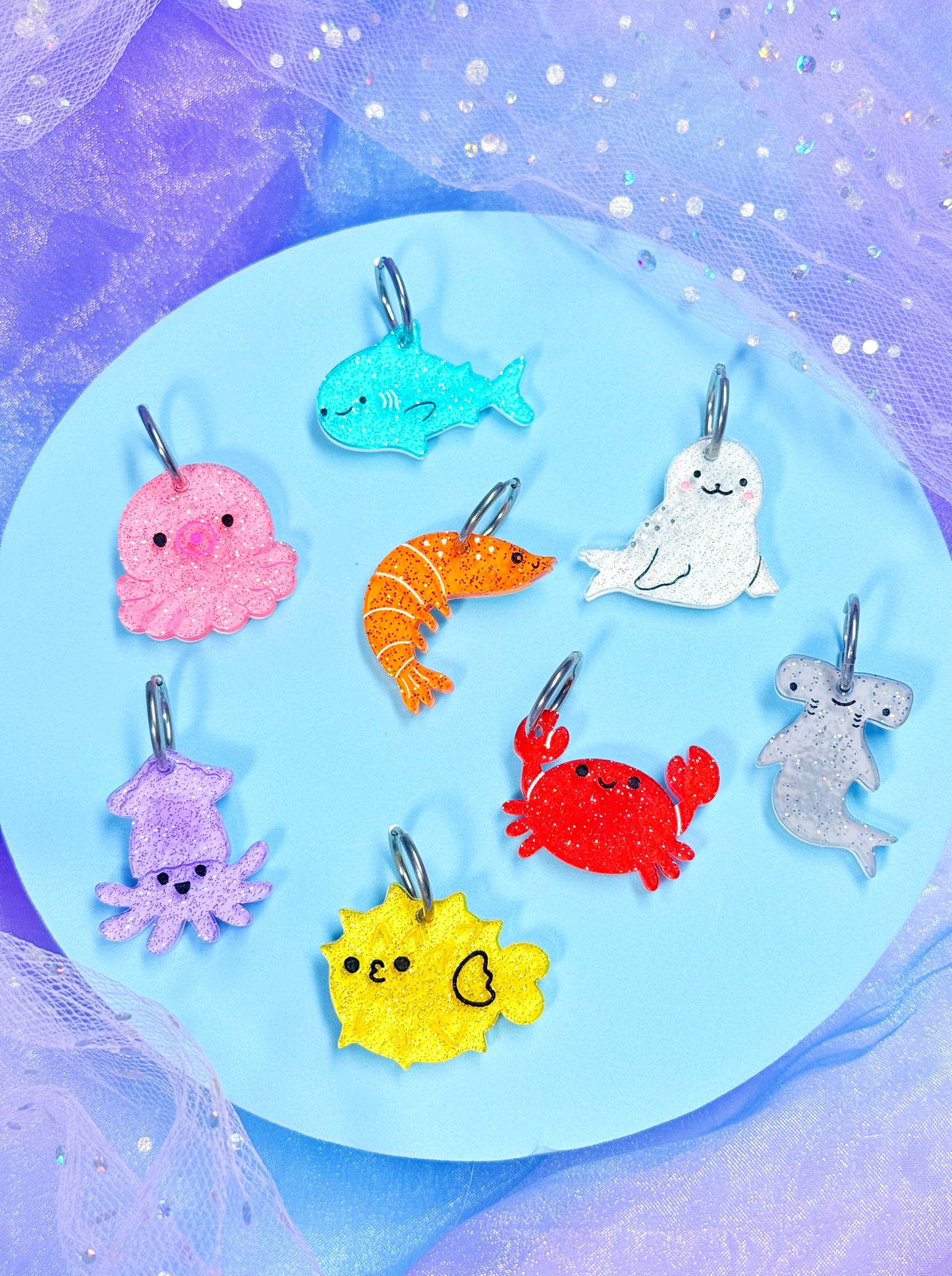 Glitter Jelly Sea Critters! Mix and Match Earrings