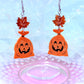 Nostalgic Spooky Leaf Bag Earrings