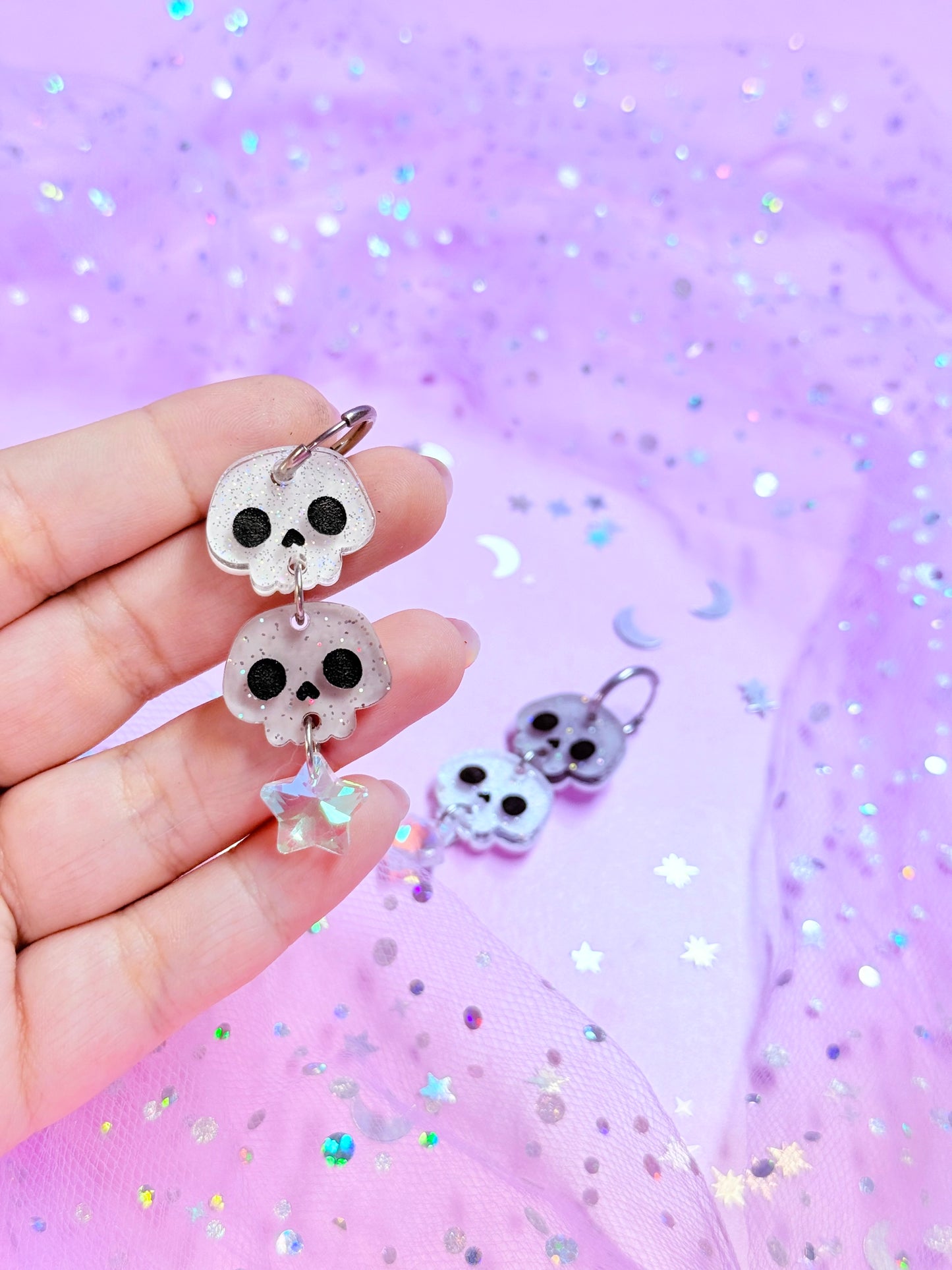 Jelly Skull Cuties, Acrylic Earrings