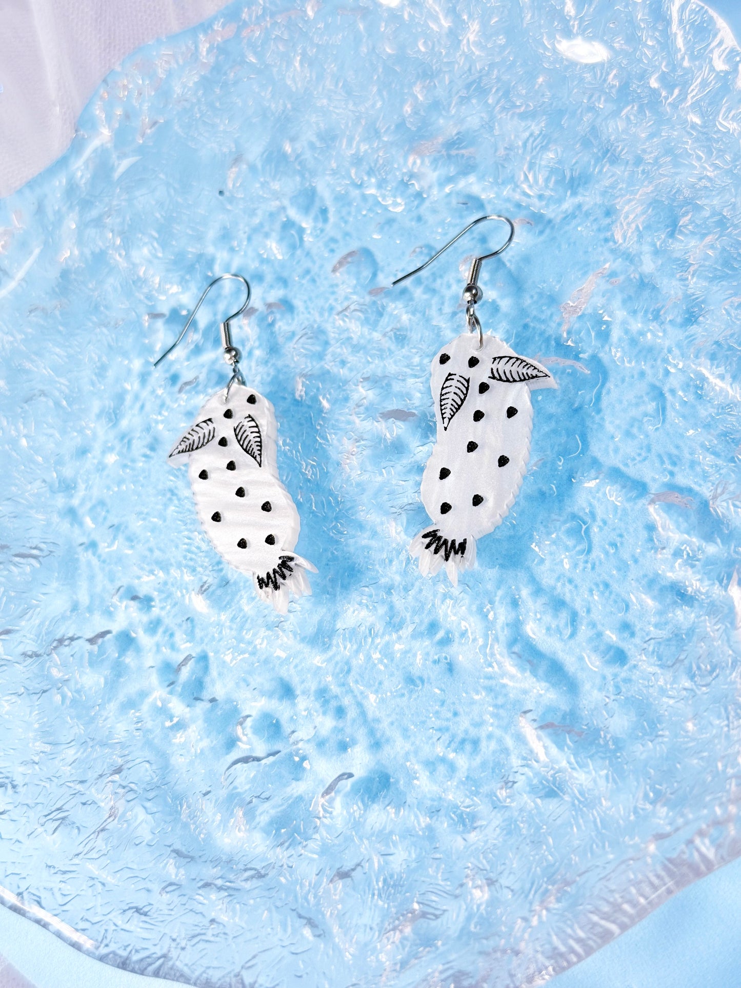 Sea Bunny Sea Slug, Acrylic Earrings
