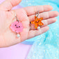 Beach Cuties, Starfish and Scallop Acrylic Earrings